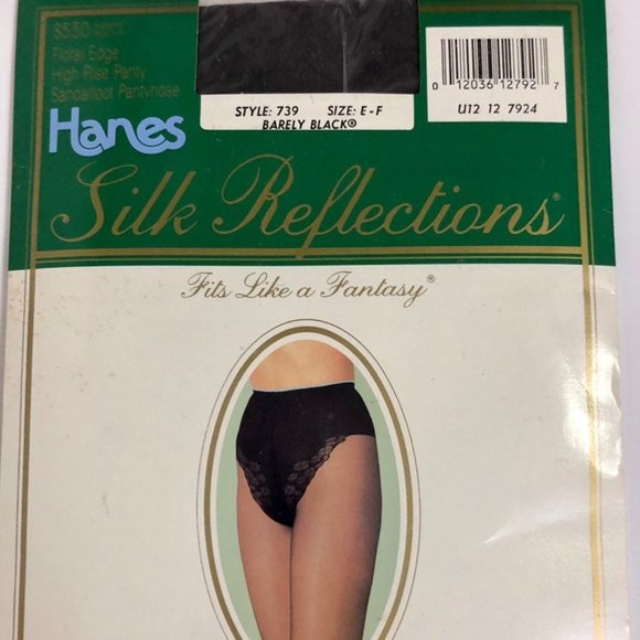 Hanes Other - Vtg Hanes Silk Reflections Black Sheer Pantyhose
